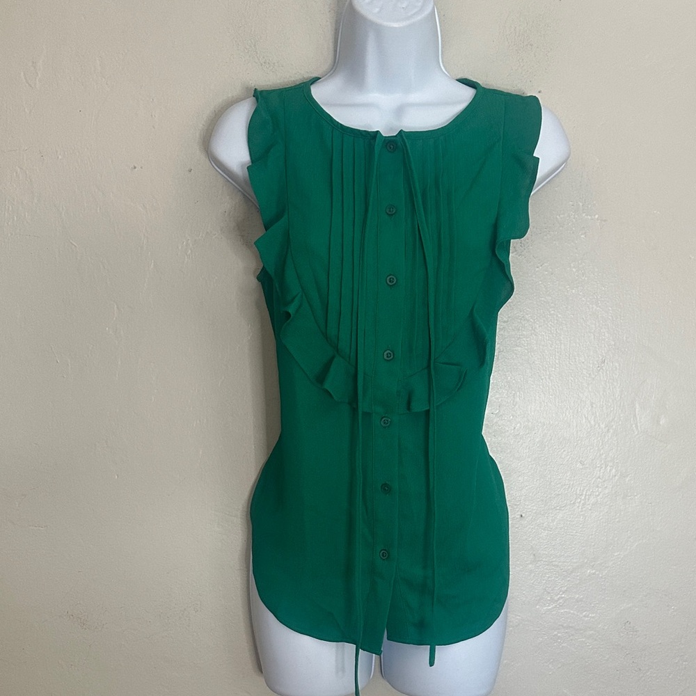 Ann Taylor Emerald Button-Down Blouse